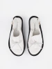 White wedge sandals with leather insole