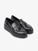 Elegant Black Loafers with Thick Sole