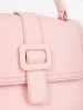 Light Pink Small Handbag with Gold Accents