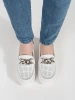 Leather White Loafers with Chain on Platform