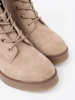 Stylish Beige Worker Boots with Round Toe