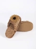 Children's Brown Slippers with Decorative Flower