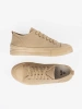 Beige low-top women's sneakers