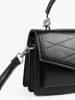 Black small women's handbag with handle and strap