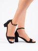 Chic Black Suede Heeled Sandals