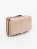 Women's beige faux leather wallet