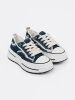 Women's navy blue sneakers with white accents