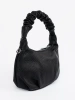 Small black bag with a ruched handle