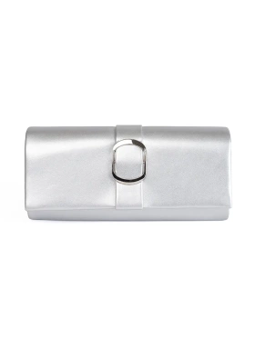 Chic Silver Mini Bag with a Shiny Buckle