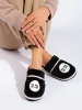 Black fluffy slippers