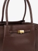 Spacious dark brown bag made of eco-leather