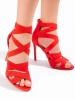 Sandały na szpilce Potocki czerwone