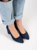 Navy Blue Suede Pumps Sergio Leone
