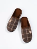 Cozy Brown Plaid Slippers