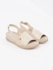 Beige sandals with leather insole