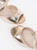 Gold block heel sandals