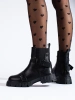 Black platform ankle boots
