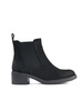 Black Ankle Boots with Low Block Heel
