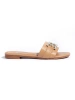 Chic Beige Slide Sandals with Elegant Buckle