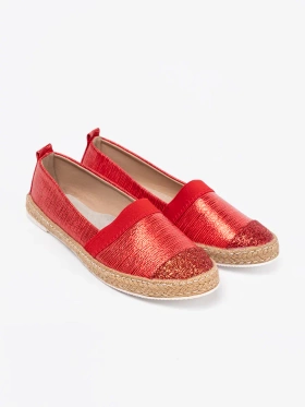 Red Espadrilles with Sparkling Thread