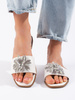 White Slide Sandals with Embellishment