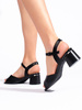 Chic Black Heel Sandals by Sergio Leone