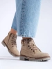 Beige Eco-Leather Ankle Boots