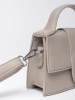 Small handbag with handle in taupe color