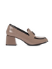 Taupe Heeled Loafers