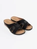 Women's black slide sandals
