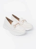 White Moccasins with Decorative Gold Element