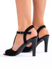 Elegant Black Suede Stiletto Sandals by Sergio Leone
