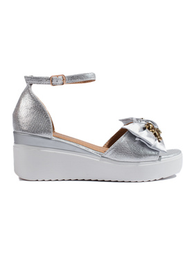 Silver Wedge Sandals