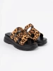 Women's platform leopard print slides