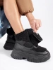 Black Platform Snow Boots with Sherpa Lining