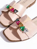 Chic Beige Sandals with Sparkling Stones