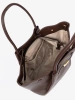 Spacious dark brown bag made of eco-leather