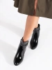 Sergio Leone Glossy Black Heeled Boots