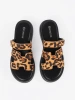 Women's platform leopard print slides