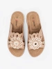 Women's pink slides with decorative flower