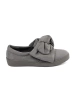 Gray slip-on sneakers with a bow