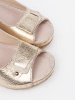 Gold low wedge sandals