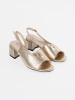 Suede gold-heeled sandals