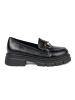 Classic black loafers with metal buckle