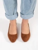 Light brown suede block heel pumps