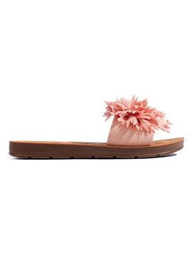 Pink Flower-Embellished Sandals