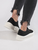 Black Lace-Up Platform Sneakers
