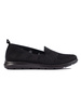 Czarne tekstylne slip on damskie