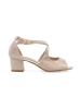 Beige women's heeled sandals
