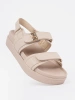 Beige elegant platform sandals